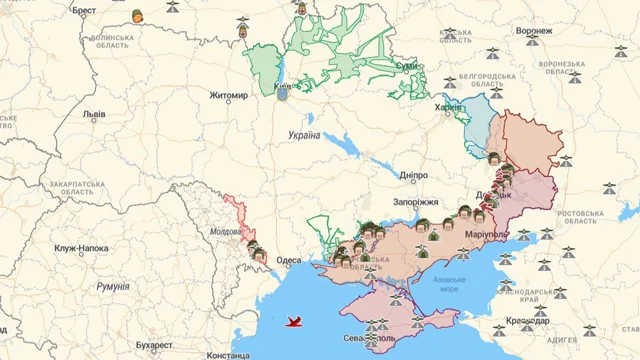 Карта военных действий в Украине на дату начала мобилизации - 21.09.2022