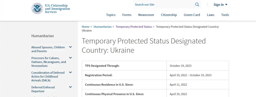 uniting for ukraine - temporary protected status designated country ukraine
